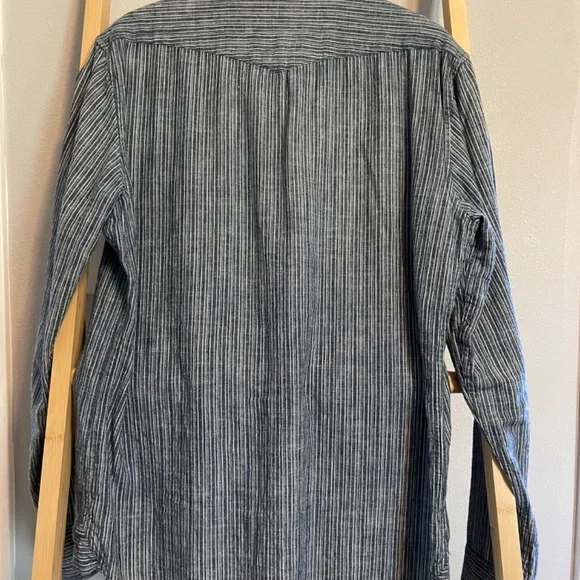 Taylor Stitch Western Shirt in Striped Hemp Chambray - Size 40 - Picture 3 of 8